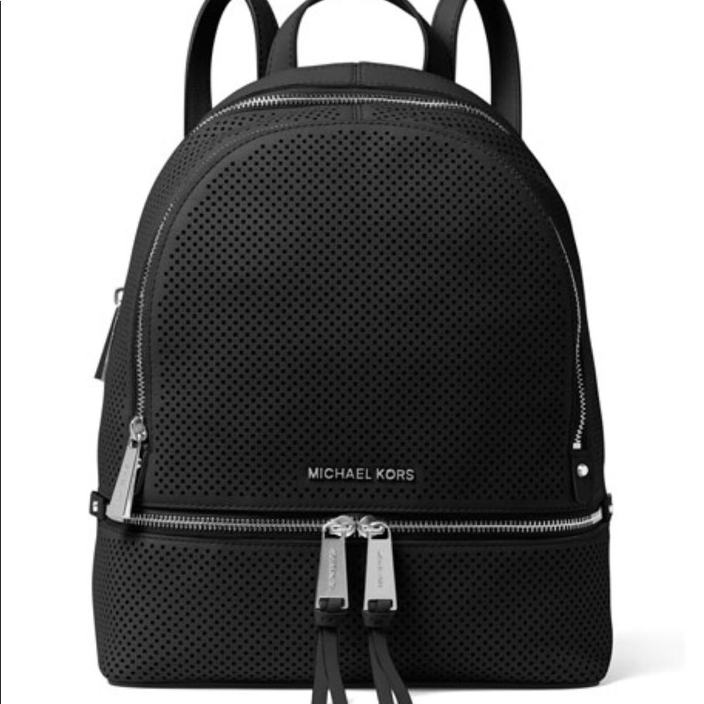 Michael Kors Rhea Perforated Zip Backpack,
